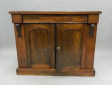 A Victorian walnut chiffonier. 104 cm wide x 82.5 cm high x 36 cm deep.