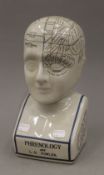 A Phrenology head. 30 cm high.