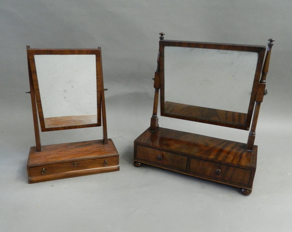 Two 19th century mahogany toilet mirrors. The largest 53.5 cm wide. - Image 2 of 6