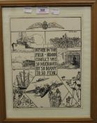 A 1940 War Time poster, framed and glazed. 29 x 30 cm.