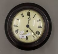 A fusee wall clock. 29 cm wide.