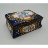 A 19th century enamel box. 8.5 cm wide.
