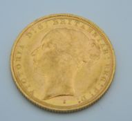 An 1887 Sydney Mint Victoria young head sovereign