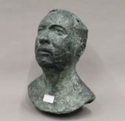 A patinated bronze male bust, sculpted by The Right Reverend David Henry Bartleet,