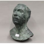 A patinated bronze male bust, sculpted by The Right Reverend David Henry Bartleet,