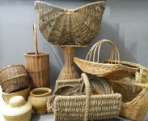 A large quantity of wicker baskets, etc.