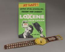 A Citizen Watch show card and Loxene show card. The former 77 cm high.