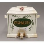 A Victorian Wedgwood pottery raspberry dispenser. 27 cm high.