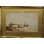 THOMAS SIDNEY, Kingsdown, Kent, watercolour, dated 1914, framed and glazed. 50 x 30 cm.