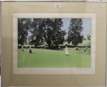 TOM ADAMS, Tennis at Badminton House, limited edition screen print 62/65, framed and glazed.