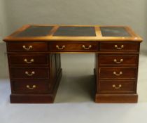 A modern pedestal desk. 154 cm wide.