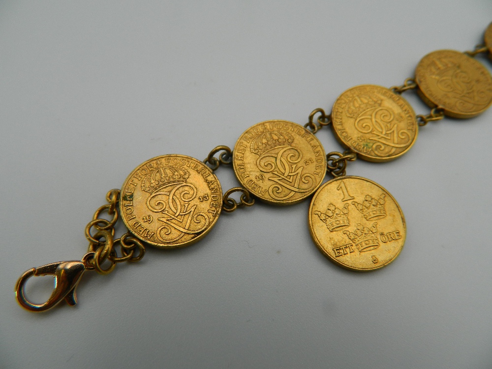 A Swedish Ore coin bracelet. 20 cm long. - Image 3 of 7