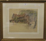 CECIL ALDIN, Ockwells Manor, print, signed to the margin, framed and glazed. 44 x 38 cm.