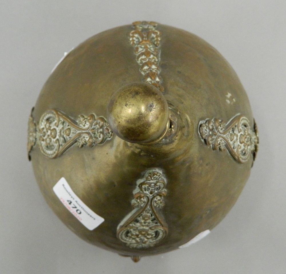 An Antique Ottoman/Turkish brass helmet. 22 cm high. - Image 13 of 13