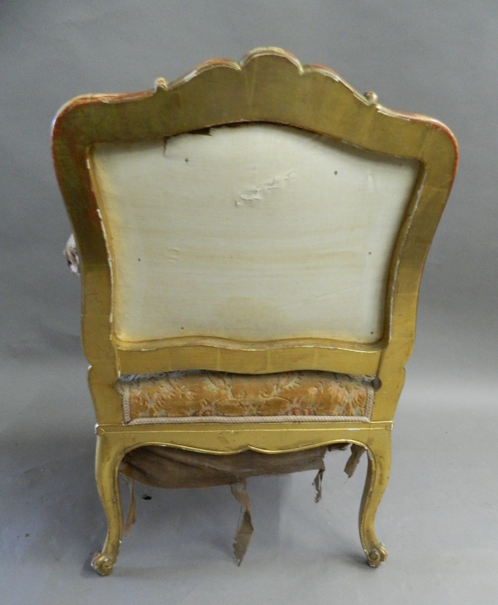 A 19th century gilt framed open armchair. 66 cm wide. - Image 5 of 7