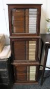 Three late 19th/early 20th century collectors cabinets. Each approximately 39 cm high x 40 cm wide.