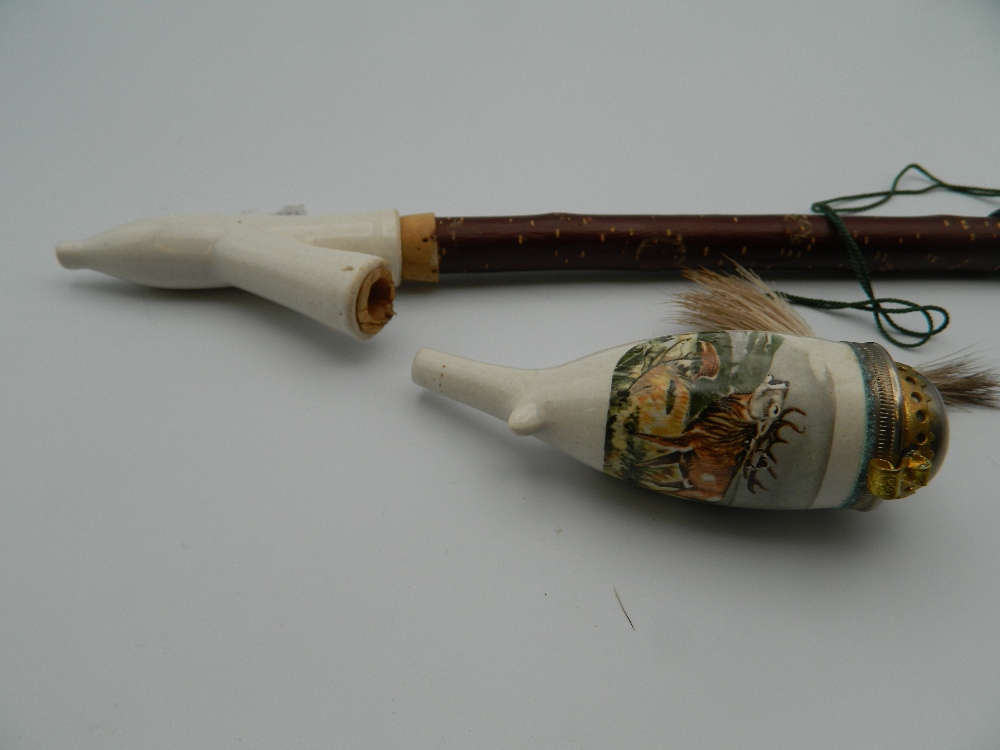 A 19th century horn and Meerschaum pipe, together with another. The former 34 cm long. - Image 13 of 14