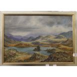 Scottish Loch Scene, oil on board, framed. 49.5 x 34 cm.