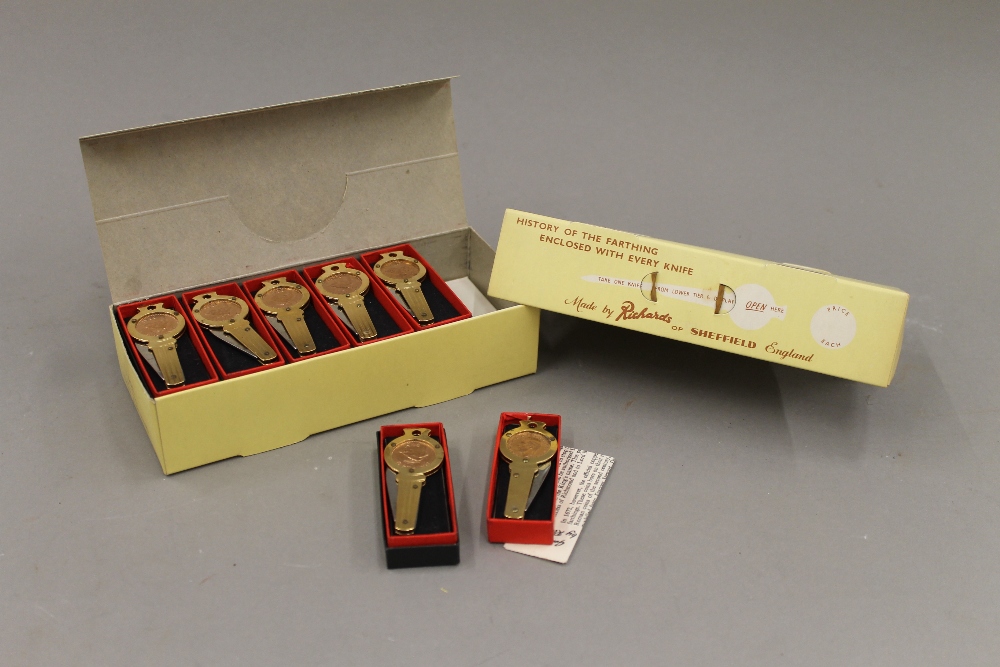 Twelve 1960s Joseph Richards (Sheffield) mint and boxed 'Genuine Lucky Farthing' penknives with