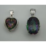 Two dress pendants. The largest 3.5 cm high.