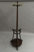 An early 20th century mahogany hall stand. 205 cm high.