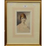 MARIO GRIXONI, Angelina Aged 24, watercolour, signed and dated 1920, framed and glazed. 12.