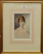 MARIO GRIXONI, Angelina Aged 24, watercolour, signed and dated 1920, framed and glazed. 12.