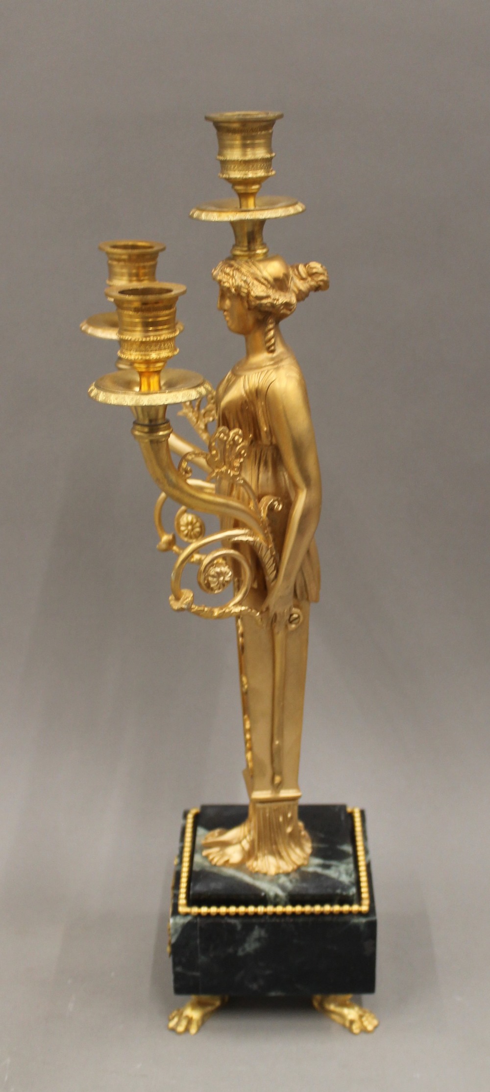 A pair of gilt figural candlesticks. 44.5 cm high. - Image 5 of 5