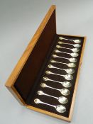 A boxed collection of RSPB silver teaspoons with COA (10.