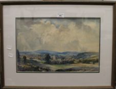 GEORGE RUSHTON, Church in Landscape, watercolour, signed, framed and glazed. 43.5 x 28.5 cm.