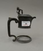 A Victorian silver claret jug mount (glass lacking). 15 cm high (7.5 troy ounces).