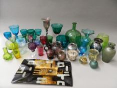 A quantity of various Art glass