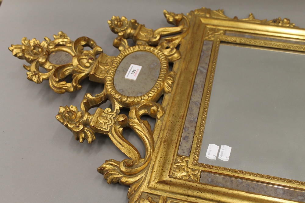 A gilt framed wall glass. 87 cm high. - Image 3 of 3
