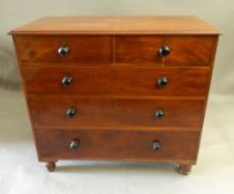 A Victorian mahogany chest of drawers. 110 cm wide.