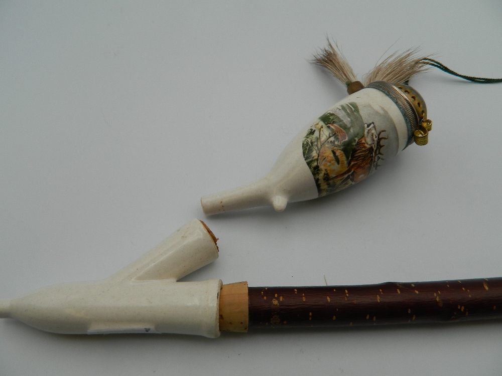 A 19th century horn and Meerschaum pipe, together with another. The former 34 cm long. - Image 12 of 14