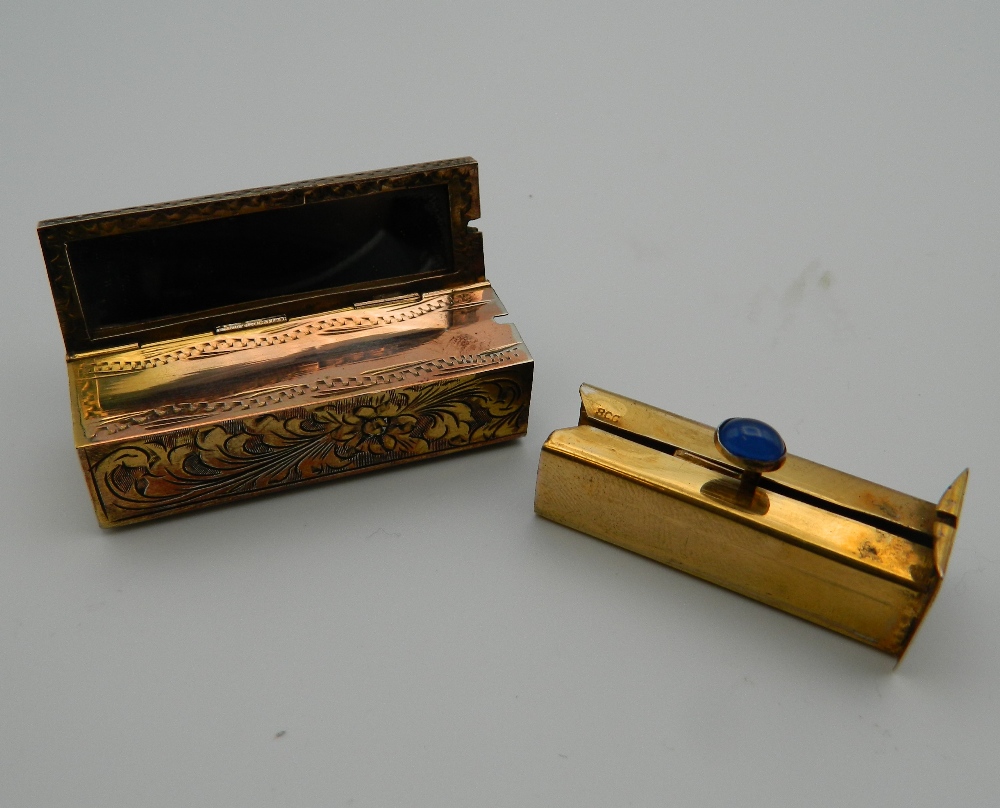 An 800 silver and enamel compact. 5.5 cm long. - Image 7 of 9