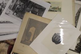 A folio of various pictures and prints