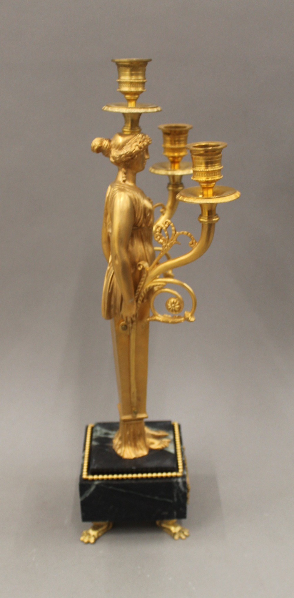 A pair of gilt figural candlesticks. 44.5 cm high. - Image 3 of 5