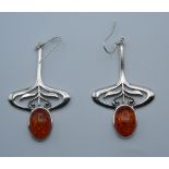 A pair of silver dress earrings. 4.5 cm high.