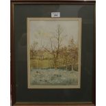 JOHN EASON, Autumn Landscape, watercolour, framed and glazed. 22 x 30.5 cm.