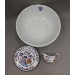 Three Cambridge College pottery items;