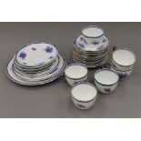 A blue and white porcelain tea set