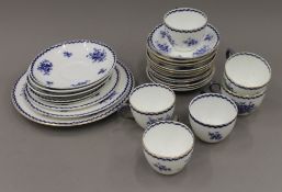 A blue and white porcelain tea set