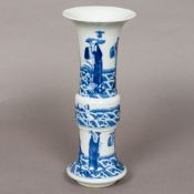 A 19th century Chinese blue and white porcelain Gu vase Of typical form,