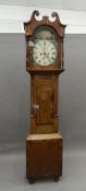 A 19th century oak and mahogany eight-day longcase clock, the dial inscribed ''Geo.