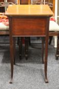 An Edwardian mahogany sewing table. 41.5 cm wide.