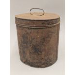 A Victorian muff tin containing muff.