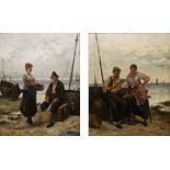 FRIEDERICH REGINALD DONAT (1830-1907) Belguim, Conversations on the Shore,