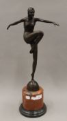 An Art Deco style bronze figure. 54 cm high.