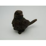 A small Japanese bronze model of a bird. 5 cm wide.